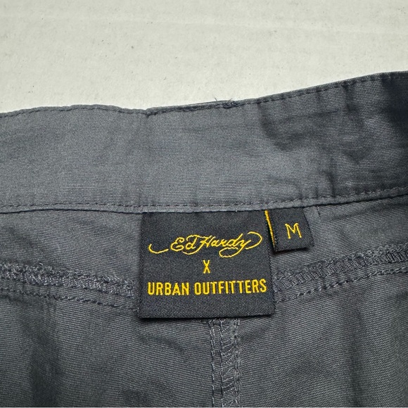 Ed Hardy x Urban Outfitters Cloud Fitted Cargo Wide Leg Trousers Grey Size: M - Picture 5 of 9